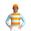 Light Blue, Orange Hoops And Cap