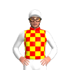 RED,YELLOW CHECKS,WHITE SLEEVES,CAP