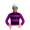 Purple, Black Hoops, Light Blue Cap