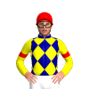 Dark Blue, Yellow Diamonds And Sleeves, Red Armbands And Cap
