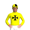 Yellow, Black Maltese Cross, Quartered Cap
