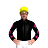 BLACK, MAGENTA FIVE STARS, BLACK SLEEVES,MAGENTA STARS, Yellow cap