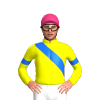 YELLOW, BLUE RIGHT SASH, BLUE ARMBANDS, Pink cap