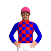 RED, MEDIUM BLUE CHECKS, MEDIUM BLUE SLEEVES, Pink cap