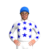 WHITE , MEDIUM BLUE STARS, WHITE SLEEVES, MEDIUM BLUE STARS, Blue cap