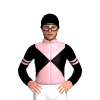 BLACK, LIGHT PINK DIABLO, BLACK SLEEVES, LIGHT PINK DOUBLE ARMBANDS, LIGHT PINK COLLAR, Black cap
