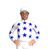WHITE , MEDIUM BLUE STARS, WHITE SLEEVES, MEDIUM BLUE STARS, White cap