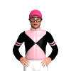 BLACK, LIGHT PINK DIABLO, BLACK SLEEVES, LIGHT PINK DOUBLE ARMBANDS, LIGHT PINK COLLAR, Pink cap