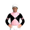 BLACK, LIGHT PINK DIABLO, BLACK SLEEVES, LIGHT PINK DOUBLE ARMBANDS, LIGHT PINK COLLAR, White cap