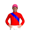 RED,MEDIUM BLUE RIGHT SASH, BLUE CAP