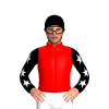 RED, BLACK SLEEVES, WHITE STARS, Black cap