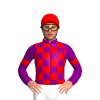 PURPLE, RED CHECKS, PURPLE SLEEVES, RED ARMBANDS, Red cap