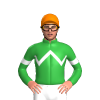 GREEN, WHITE ZIGZAG CHEVRON, ARMBANDS, Orange cap