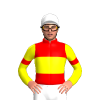 RED, YELLOW BAND, SLEEVES, RED ARMBANDS, White cap