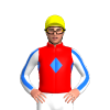 RED, BLUE DIAMOND BAND, WHITE SLEEVES, BLUE STRIPE SLEEVES, Yellow cap
