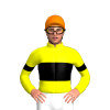 YELLOW, BLACK BAND, ARMBAND, Orange cap