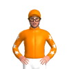 ORANGE, WHITE FIVE STARS, ORANGE SLEEVES, WHITE STARS, Orange cap