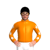 ORANGE, WHITE FIVE STARS, ORANGE SLEEVES, WHITE STARS, Black cap