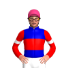 MEDIUM BLUE, RED BAND, WHITE HEARTS BAND,RED SLEEVES, WHITE ARMBANDS, Pink cap
