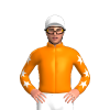 ORANGE, WHITE FIVE STARS, ORANGE SLEEVES, WHITE STARS, White cap