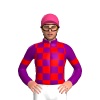 PURPLE, RED CHECKS, PURPLE SLEEVES, RED ARMBANDS, Pink cap