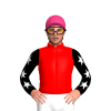 RED, BLACK SLEEVES, WHITE STARS, Pink cap
