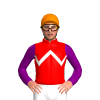 RED,WHITE ZIGZAG CHEVRON,PURPLE SLEEVES, Orange cap