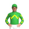 GREEN, YELLOW ZIGZAG CHEVRON, GREEN SLEEVES, YELLOW STARS, Green cap