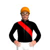 BLACK, RED RIGHT SASH, Orange cap
