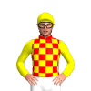 RED, YELLOW CHECKS, SLEEVES, Yellow cap