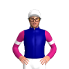 NAVY, MAGENTA SLEEVES , WHITE ARMBANDS, White cap