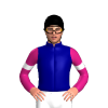 NAVY, MAGENTA SLEEVES , WHITE ARMBANDS, Black cap