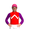 RED,WHITE ZIGZAG CHEVRON,PURPLE SLEEVES, Pink cap