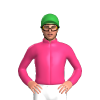 PINK, BLUE SIX SPOTS, Green cap