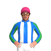 BLUE,WHITE STRIPES,BLUE SLEEVES,GREEN STRIPES, Pink cap