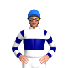 WHITE, NAVY BAND, SLEEVES, WHITE HOOPS, Blue cap