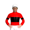 RED, BLACK BAND,ARM BAND, White cap