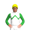WHITE, GREEN ZIGZAG CHEVRON, GREEN SLEEVES, Yellow cap