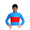 DODGER BLUE, RED BAND, Black cap