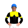 YELLOW, BLACK HALVED , BLACK DIAMOND BAND, BLACK SLEEVES, YELLOW ARMBAND,YELLOW COLLAR, Blue cap