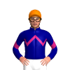 NAVY, MAGENTA ZIGZAG CHEVRON, NAVY SLEEVES, MAGENTA CHEVRON, Orange cap