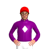 PURPLE, WHITE DIAMOND BAND, PURPLE SLEEVES, WHITE DIAMOND, Red cap