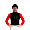 BLACK, RED SLEEVES, Black cap