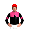 PINK , BLACK HALVES, BLACK DIAMOND BAND , BLACK SLEEVES , PINK ARMBANDS, Red cap