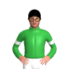 GREEN, WHITE ARMBANDS, Black cap
