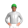 SILVER, Green cap