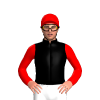 BLACK, RED SLEEVES, Red cap