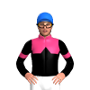 PINK , BLACK HALVES, BLACK DIAMOND BAND , BLACK SLEEVES , PINK ARMBANDS, Blue cap
