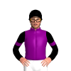 PURPLE, BLACK SLEEVES, PURPLE ARMBAND, Black cap