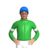 GREEN, WHITE ARMBANDS, Blue cap